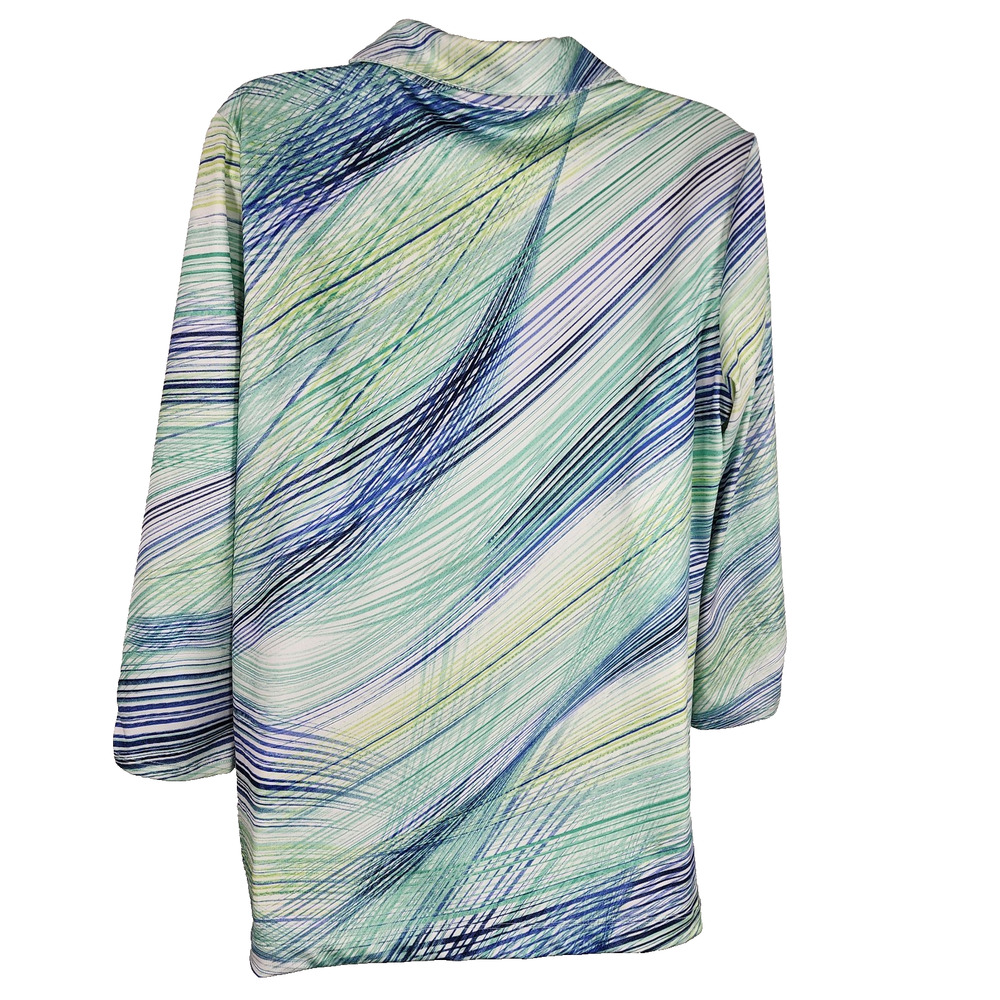 Chico's Zenergy Golf Top Activewear Medium Pullover Colorful 3/4 Sleeve Collar - Picture 2 of 11